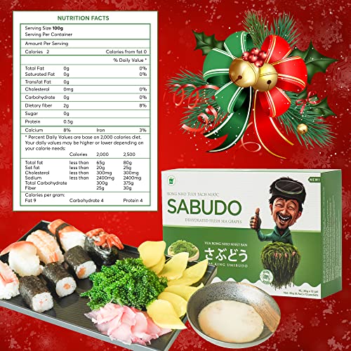 Sabudo Deniz Üzümleri, Kral Umibudo, Susuz Lato Yosunu, Yeşil Havyar, Süper Gıda - Görmenin İncisi (0.7 oz x 4 paket) (4'lü Paket)