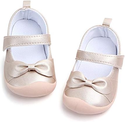 Bebek Kız Mary Jane Flats Kaymaz Kauçuk Taban Ilmek Toddler Ilk Yürüyüşe Elbise Ayakkabı