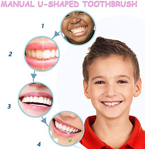 Yardwe 4 Pcs U-Şekil Diş Fırçası Manuel Diş Fırçası Çocuk Diş Fırçası Silikon Diş Temizleme Aracı Ağız Bakımı Aracı için Çocuk