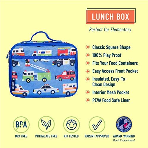 Wildkin Çocuklar Öğle Yemeği Kutusu Çanta Paketi ile Peluş Şekerleme Mat (Kahramanlar)