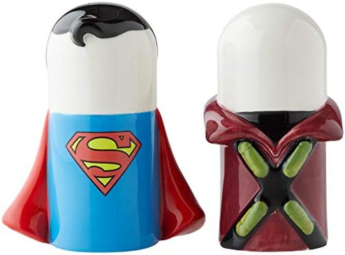 Enesco DC Comics Seramik Superman vs Lex Luthor Stilize Tuz ve Biber Çalkalayıcılar, 3.89 İnç, Çok Renkli