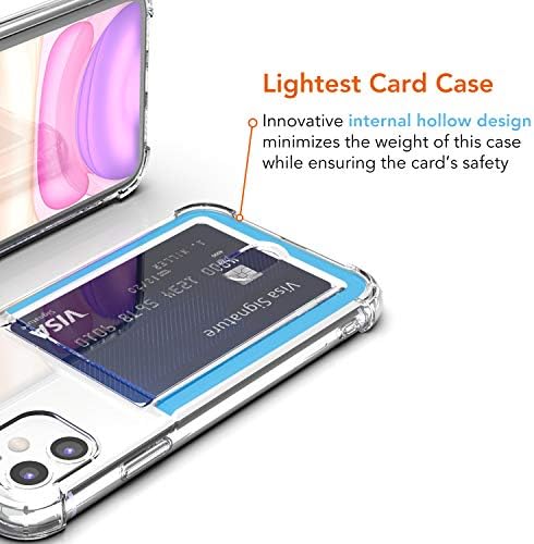 ANHONG Yükseltme iPhone 11 şeffaf kılıf ile kart tutucu, koruyucu Yumuşak TPU Şok Emici Tampon Cüzdan iphone için kılıf 11 6.1“