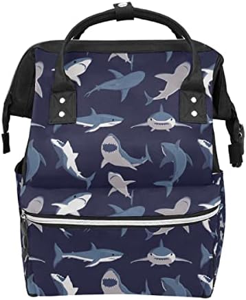 Bebek bezi çantası sırt çantası büyük seyahat sırt çantası okyanus köpekbalıkları annelik bebek anne baba için çanta değiştirme
