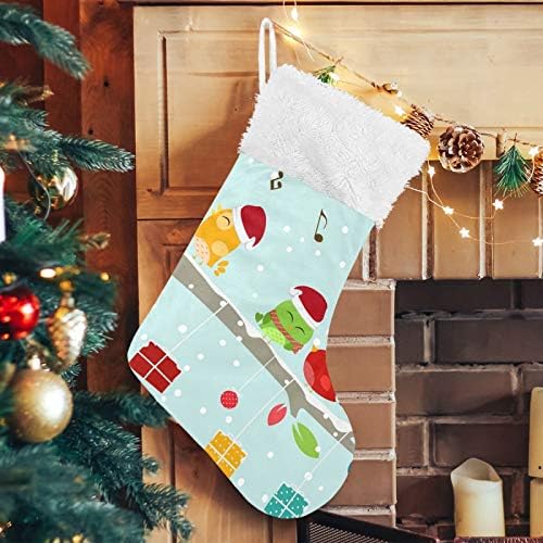 YUEND Aile Tatil Noel Partisi Süslemeleri için Klasik Kişiselleştirilmiş Büyük Noel Stocking Kitleri ile Beyaz Peluş Trim Merry