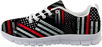 Ince Kırmızı Amerikan Bayrağı Patten Unisex Yetişkin Koşu Hafif nefes alan günlük spor ayakkabılar Moda Sneakers yürüyüş ayakkabısı