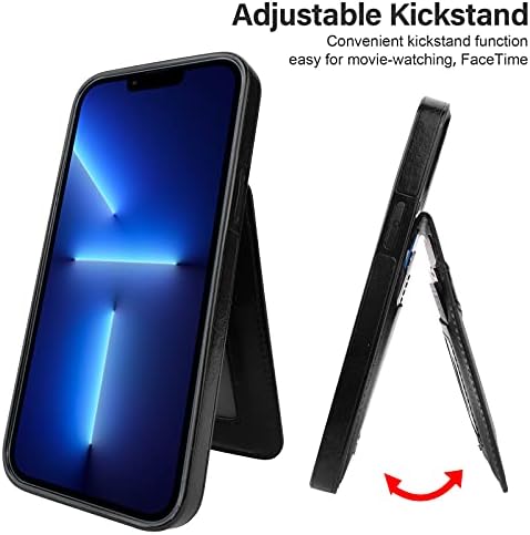 Taporse için iPhone 13 Pro Max Cüzdan Kılıf ile kart tutucu, el Yapımı Faux Deri Kickstand Kart Yuvaları Kılıf, RFID Engelleme