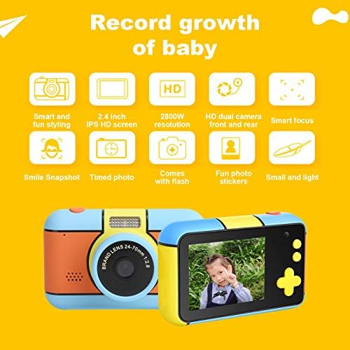 Çocuklar Kamera, Mini Yüksek Çözünürlüklü çocuk Hediye 2.4 İnç IPS Ekran Ön Arka Çift Kamera Kompakt Ev için Çocuk için