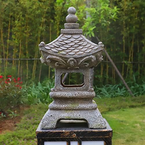 AIIOW Güneş Zen Pagoda LED Bahçe Heykeli Açık Japon Lamba fener Ev Bahçe Peyzaj Dekor için Açık Zen bahçe ışıkları