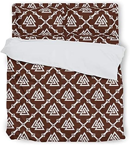 Yatak örtüsü Yorgan Kapak Viking Rune Valknut Mikrofiber Hafif-Yatak 3-Parça için Kız Yatak Odası Beyaz İkiz