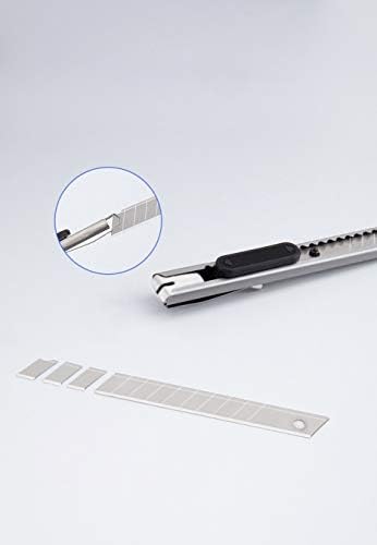 EBuyers Paslanmaz Çelik Geri Çekilebilir Maket Bıçağı, 5 Set, 5.1 inç Hobi Bıçak Paslanmaz Çelik Donanım Tasarımı ile, evde Kesim