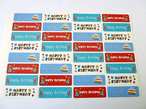 32 Renkli Mutlu Yıllar Tebrik Çıkartmaları, Kartlar, Zarflar ve Hediyeler için Etiketler paketi