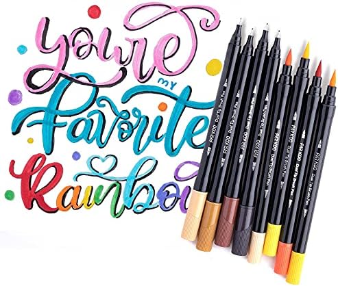 Çift İpucu Fırça Kalemler için Boyama Kitapları, ParKoo 60 Renkler Sanatçı Ince ve Fırça Ucu Renkli İşaretleyiciler için Bullet