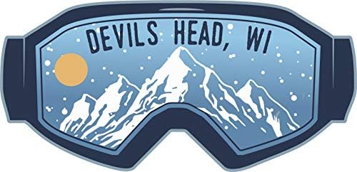 Şeytanlar Kafa Wisconsin Kayak Maceraları Hatıra 2 İnç Vinil Decal Sticker Dağ Tasarım