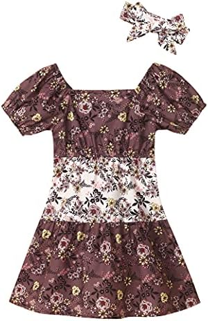 Rutoe Toddler Bebek Kız Bebek Rahat Prenses Genel Elbise Sundress Yaz Takım Elbise