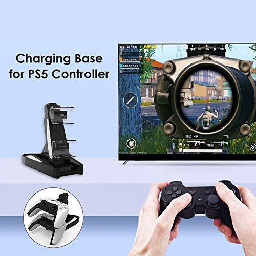 PS5 Denetleyici Şarj İstasyonu, Çift USB Şarj Dock İstasyonu PlayStation 5 DualSense Aksesuarları için Cradle Standı, hızlı Şarj