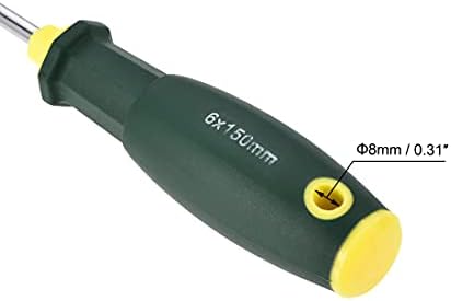 uxcell 4 Adet 6mm Oluklu Manyetik Tornavida 6 Yuvarlak Şaft Kaymaz Yeşil + Sarı Kolu