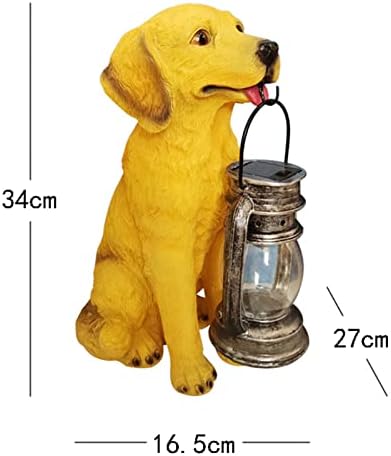 Homyl Açık bahçe köpekler süs ile güneş enerjili ışık, reçine köpek heykeli ile ayrılabilir asılı güneş ışıkları fener