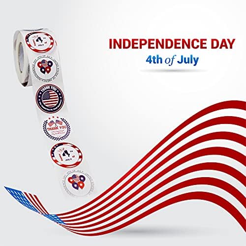 YUUFUU 1.5 İnç Vatansever Etiket 4 Temmuz Amerikan Bayrağı Indenpence Günü Çok Fonksiyonlu Kendinden Yapışkanlı Zarf Mühürler
