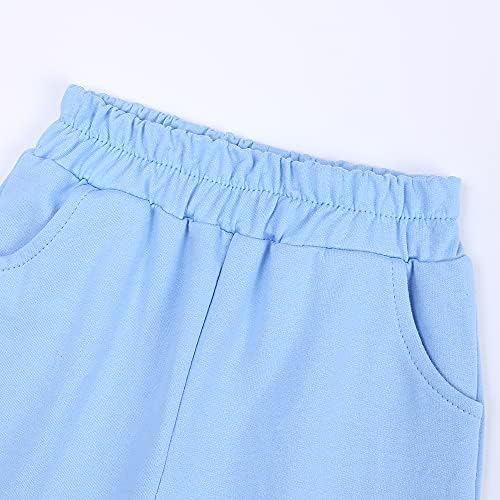 MYGBCPJS Unisex Çocuk Sweatpants Erkek Kız Katı Jogger Pamuk Rahat Uzun Pantolon Elastik Bel Dipleri