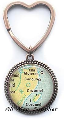 Moda Anahtarlık, Cancun / Cozumel harita Anahtarlık, Cancun harita Anahtarlık, Cozumel harita Anahtarlık, Cancun Anahtarlık,