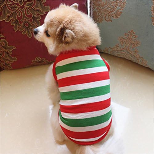 Howstar Pet Gömlek, Pamuk Şerit Köpek Yelek Bahar Giysileri için Köpek Kedi Sevimli Kazak