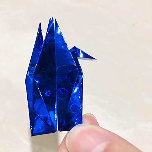 100 Adet 10 CM Kraliyet Mavi Yansıtıcı Origami Kağıt Vinçler Premade Origami Kuşlar Dekor Mezuniyet Partisi Iyilik noel hediyesi