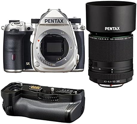 Pentax K-3 Mark III APS-C Formatlı DSLR Fotoğraf Makinesi, Silver HD DA 55-300mm f/4.5-6 .3 ED PLM WR RE Telefoto Zoom Lens D-BG8