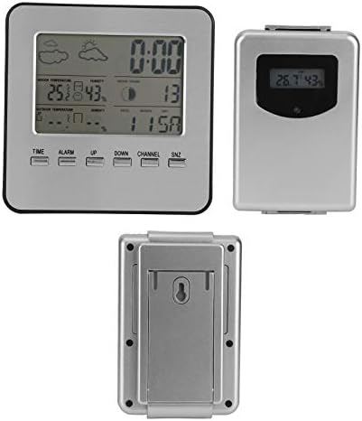 DDGD Dijital Higrometre Termometre, kablosuz Kapalı Açık Nem Ölçer Hava Raporu çalar Saat, arka ışık, çalar saat, zaman için