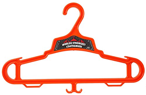 VK Plastics Hanger-SAFOR - 3 Dünyanın En Güçlü Elbise Askısı, Safety Orange (3'lü Paket)