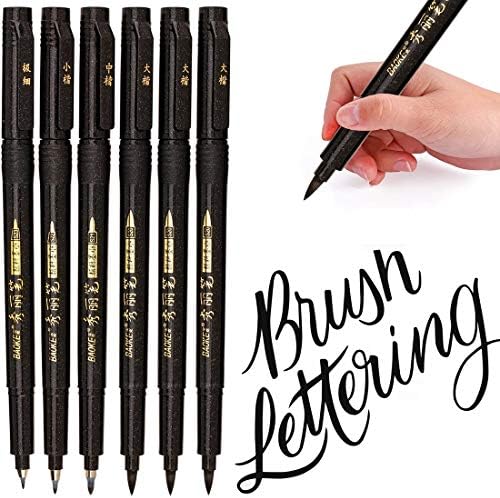 MİSULOVE El yazı kalemleri, kaligrafi kalemleri, Fırça İşaretleyiciler Seti, Yumuşak ve Sert Ucu, Siyah Mürekkep Doldurulabilir