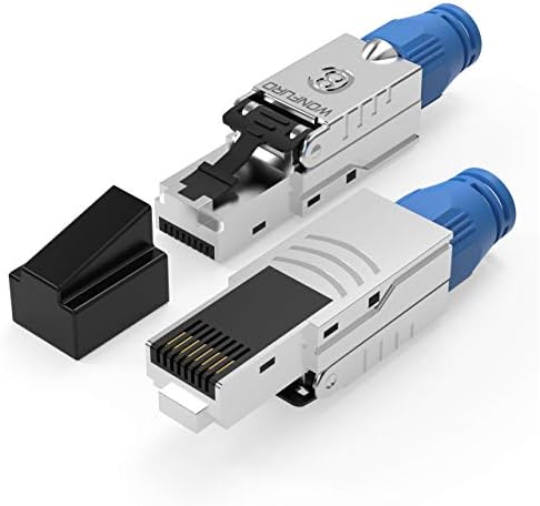Cat8 Ethernet Kablosu Konektörü [GHMT & DSX8000 Sertifikalı] RJ45 Metal Aracı Ücretsiz Kolay Sonlandırma Fiş / 2000 MHz 2 GHz