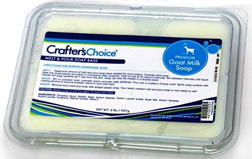 Crafter'ın Seçimi 2 Lb. Blok Temel Keçi Sütü Eritin ve Sabun Tabanı Dökün, Beyaz