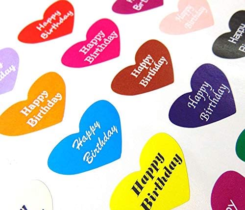 Minilabel Mutlu Yıllar Renkli Kalp Hediye Ve Hediye Etiketleri, Kartlar, Zarflar, El Sanatları, Dekorasyon İçin Renkli Kendinden
