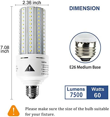 500 W Eşdeğer LED Mısır Ampul Süper Parlak 7500 Lümen 5000 K Günışığı Beyaz E26/E27 Orta Taban için Kapalı Açık Depo Garaj Sokak