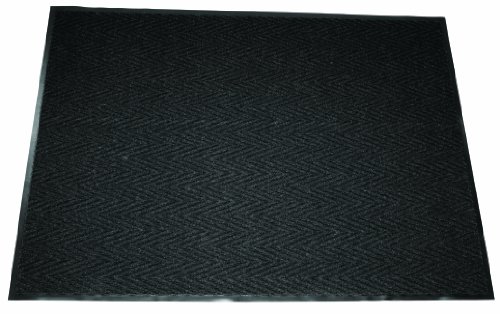 Dayanıklı Vinil Chevron Kaburga Kapalı Giriş Paspası, 4 'x 6', Kömür