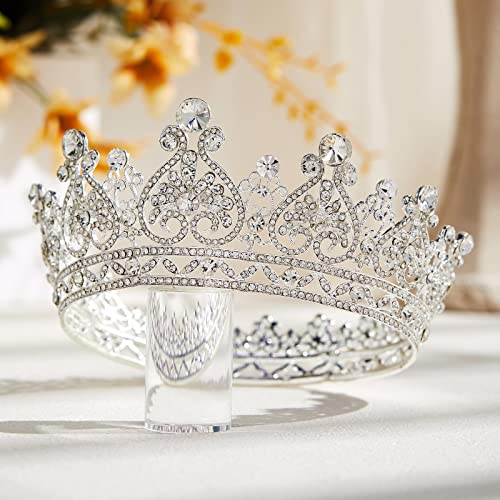 AW GELİN Kraliçe Taç Kadınlar için-Kristal Yuvarlak Taç Prenses Taç Kek Topper Doğum Günü Quinceanera Pageant Cadılar Bayramı