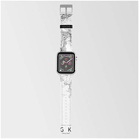 Apple Watch 42mm/44mm ile Uyumlu Smartwatch Bandında Çokluğa Göre Hong Kong Beyaz Haritası