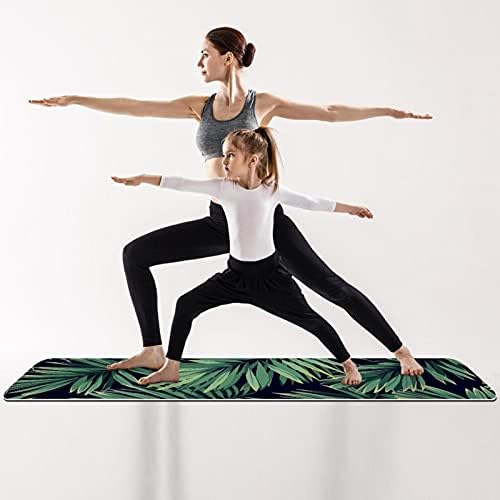 Tropikal Bitki Desen Ekstra Kalın Yoga Mat-Çevre Dostu Kaymaz egzersiz ve fitness matı egzersiz matı Her Türlü Yoga, Pilates