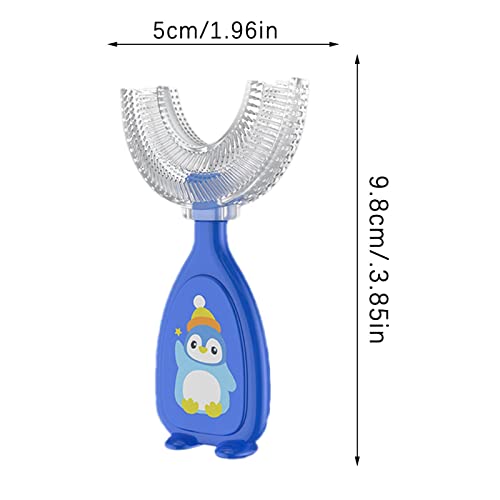 2 Adet Çocuklar U-Şekilli Diş Fırçası Gıda Sınıfı Yumuşak Silikon Fırça Kafası Manuel U-Tipi Diş Fırçası 360° Diş Temizleme Fırçası