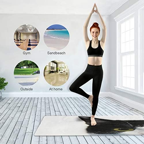 Bir Ayı Yoga Mat Yaramaz Siyah ve Beyaz Kedi spor matı Çevre Dostu Kaymaz Taşınabilir Katlanabilir Kat egzersiz matı Pilates