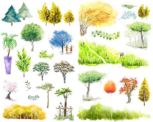 Seasonstorm Suluboya Ağacı Kawaii Estetik Mutlu Planlayıcısı günlük defteri Kırtasiye Scrapbooking Çıkartmaları Seyahat Sanat