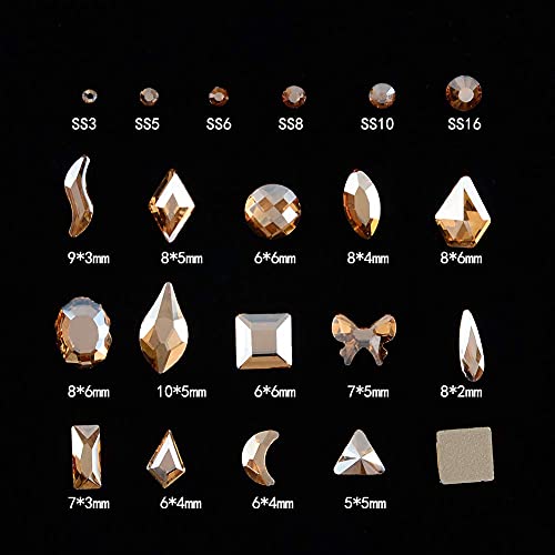 (Kırmızı + Şampanya Promosyon) 2 Kutu Karışık Kristal Nail Art Rhinestones Diamonds 3D Süslemeleri Rhinestone ile Toplama Kalem