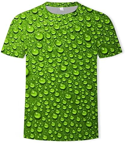 Erkek Gömlek, F_Gotal erkek 3D Desen Baskılı Kısa Kollu T-Shirt Moda Renkli Yuvarlak Boyun Casual Tees Bluz Tops