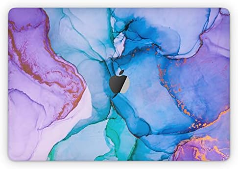 Mertak Vinil Cilt ile Uyumlu MacBook Hava 13 inç Mac Pro 16 15 14 12 2021 2020 2019 2018 2017 Üst Mor Dokunmatik Bar Boyama Soyut