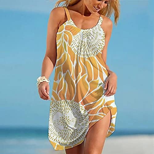 Kadınlar İçin Boho Elbiseler, Kadınlar için Yaz Günlük Elbiseler Boho Dragonflyes Kısa Elbise Kolsuz Tunik Elbise Sundress