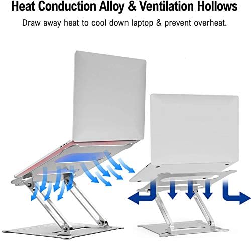 Dizüstü standı,LOVLO taşınabilir dizüstü bilgisayar tutucu standı ile ısı-havalandırma ve ayarlanabilir, alüminyum Laptop standı