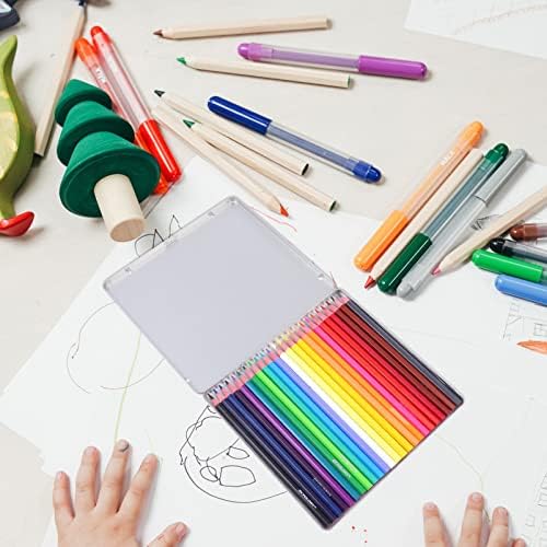 cabilock Renkli Eskiz Çizim kalemleri Seti: 1 Adet 24 Renkler Premium Sanat Boyama Gölgeleme Karıştırma Işçiliği Kalemler Set