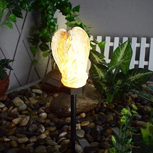 Güneş dua melek heykeli bahçe dekorasyon çim lambaları açık peyzaj geçit ışıkları