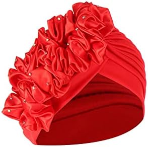 Bayan Pretty Çiçek Boncuk Türban Şapka Müslüman Kemo Beanie Başkanı Kapakları Güzel Rahat Wrap ışık Rahat Başörtüsü Kap