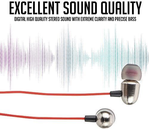 Hassas Bas Özellikli eVogue Premium Gürültü Önleyici Kulaklıklar-HiFi Stereo Ses Çıkışı Mikrofonlu Kablolu Kulaklıklar-Hafif